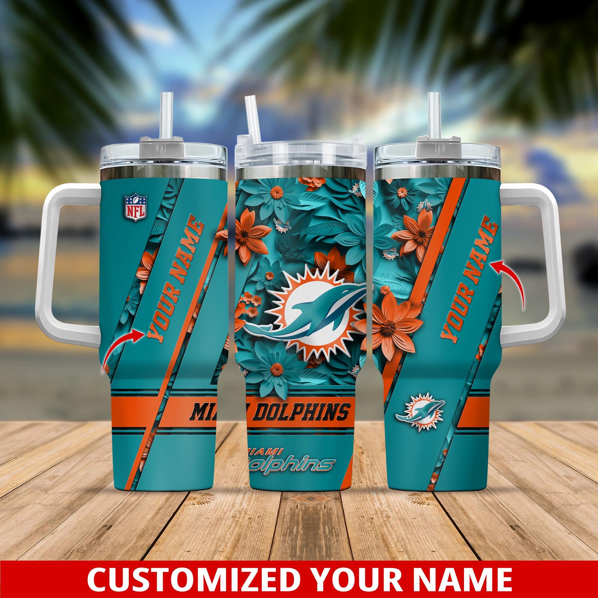 Miami Dolphins NFL Custom Stanley Cup 40 oz 30 oz Tumbler With HandleTVC230105
