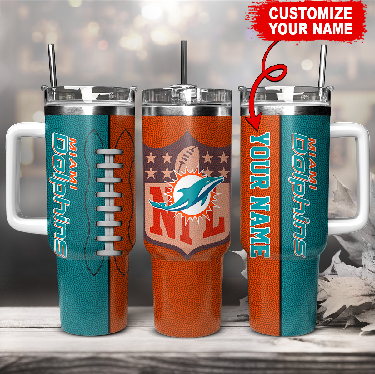 Miami Dolphins NFL Custom Stanley Cup 40 oz 30 oz Tumbler With HandleTVC230142