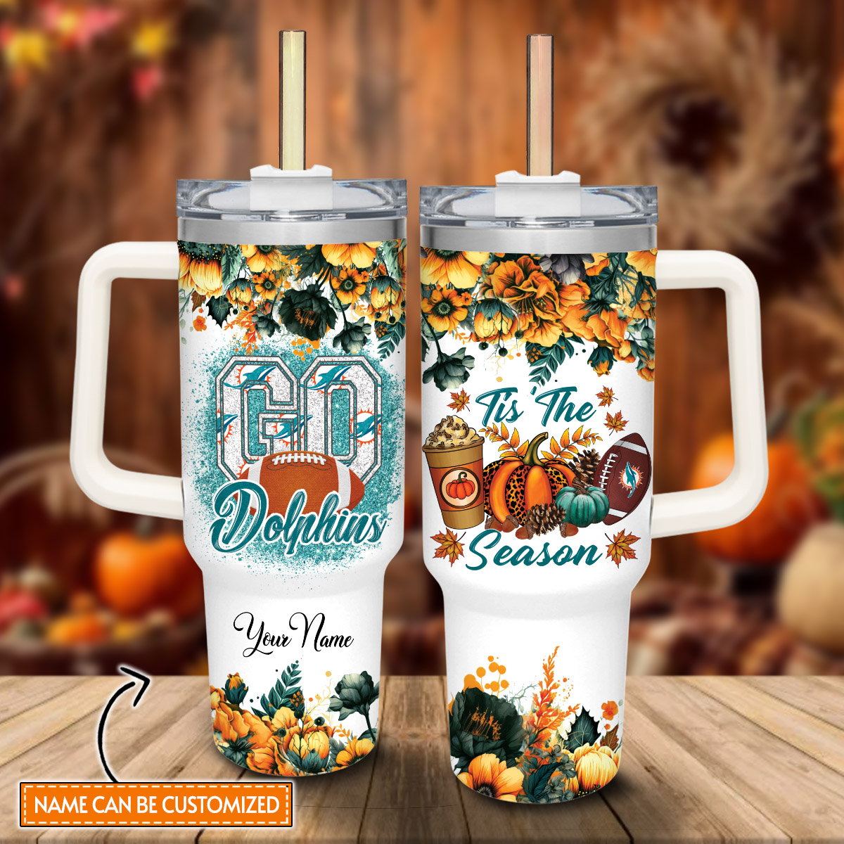 Miami Dolphins NFL Custom Stanley Cup 40 oz 30 oz Tumbler With HandleTVC2301815