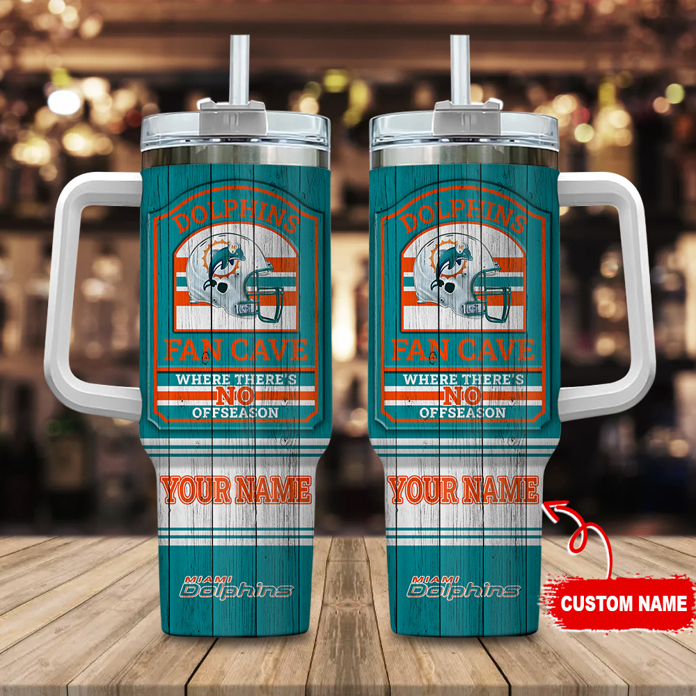 Miami Dolphins NFL Fan Cave Custom Stanley Cup 40 oz 30 oz Tumbler With HandleTVC230176