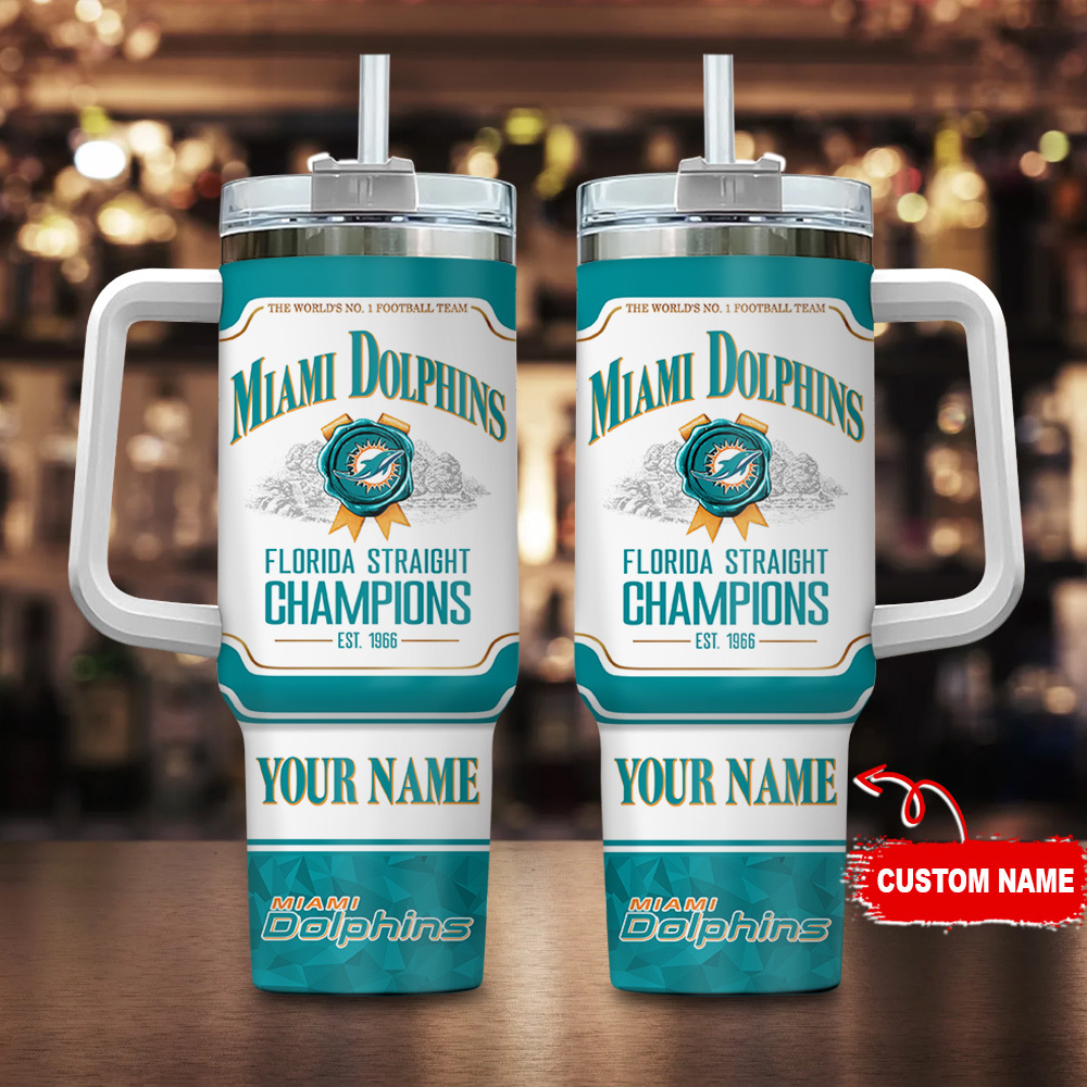 Miami Dolphins NFL Jim Beam Custom Stanley Cup 40 oz 30 oz Tumbler With HandleTVC230126