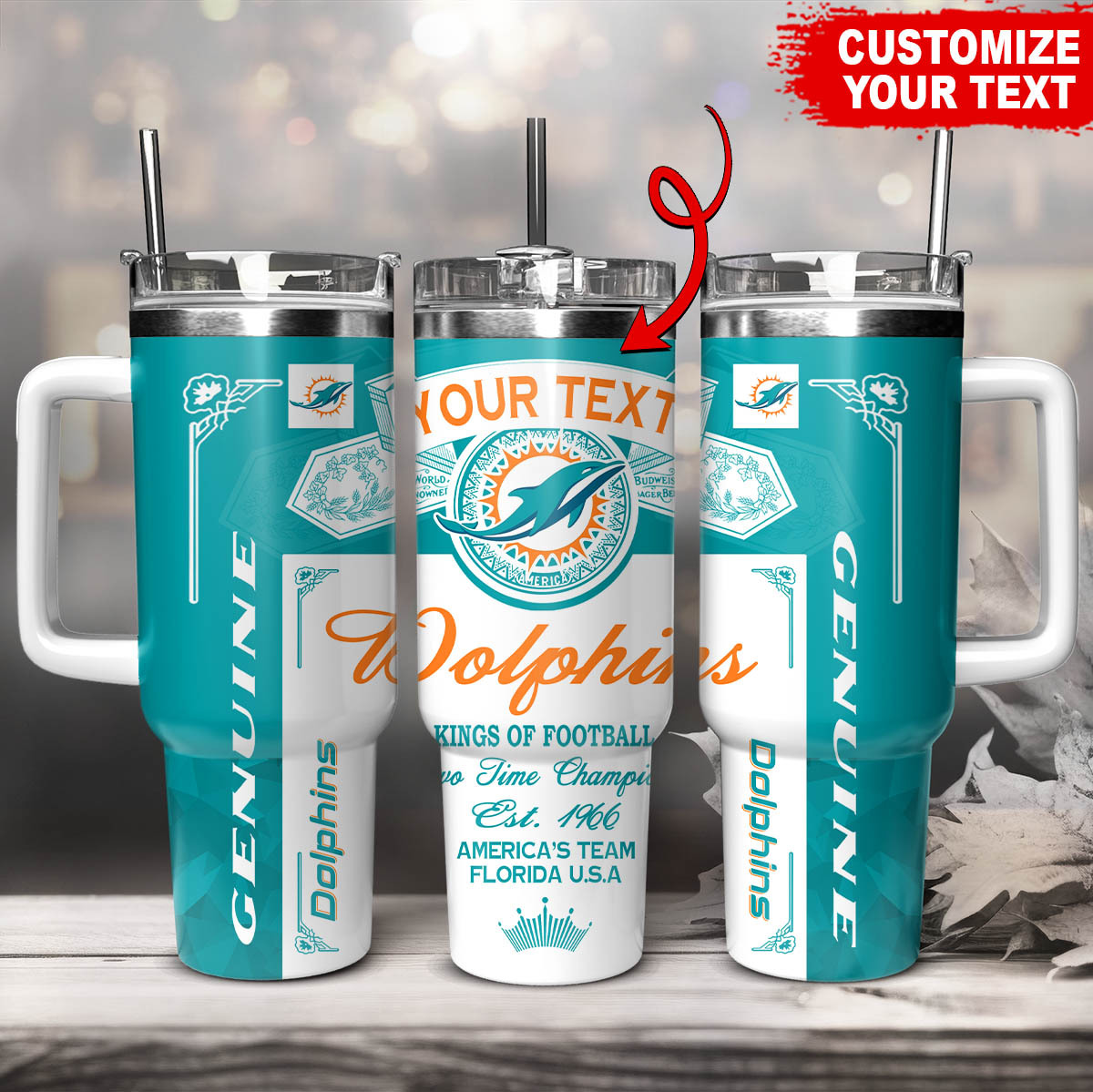 Miami Dolphins NFL Kings Of Football Custom Stanley Cup 40 oz 30 oz Tumbler With HandleTVC230184