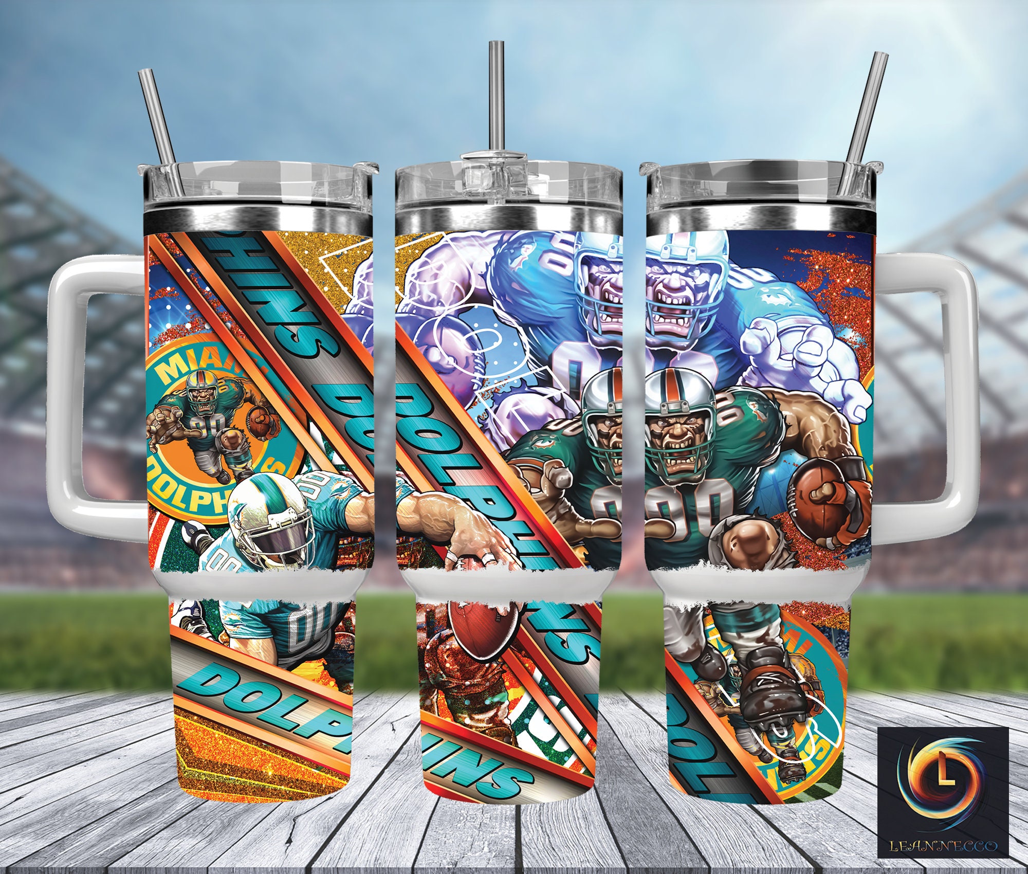 Miami Dolphins NFL Mascot Custom Stanley Cup 40 oz 30 oz Tumbler With HandleTVC2301986