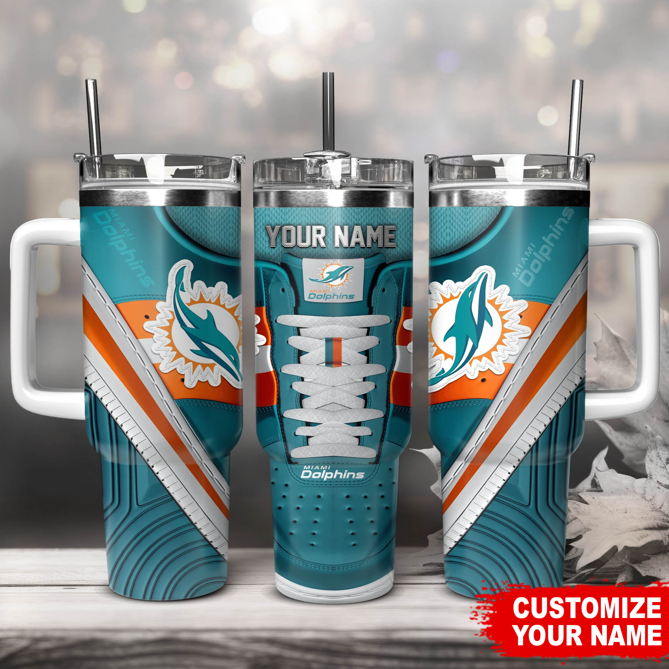 Miami Dolphins NFL Sneaker Custom Stanley Cup 40 oz 30 oz Tumbler With HandleTVC230129