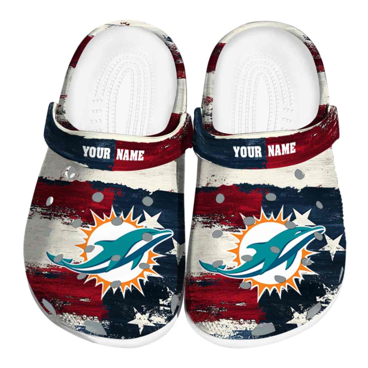 Miami Dolphins NFL Sport Crocs Crocband Clogs Shoes Comfortable For Men Women and Kids