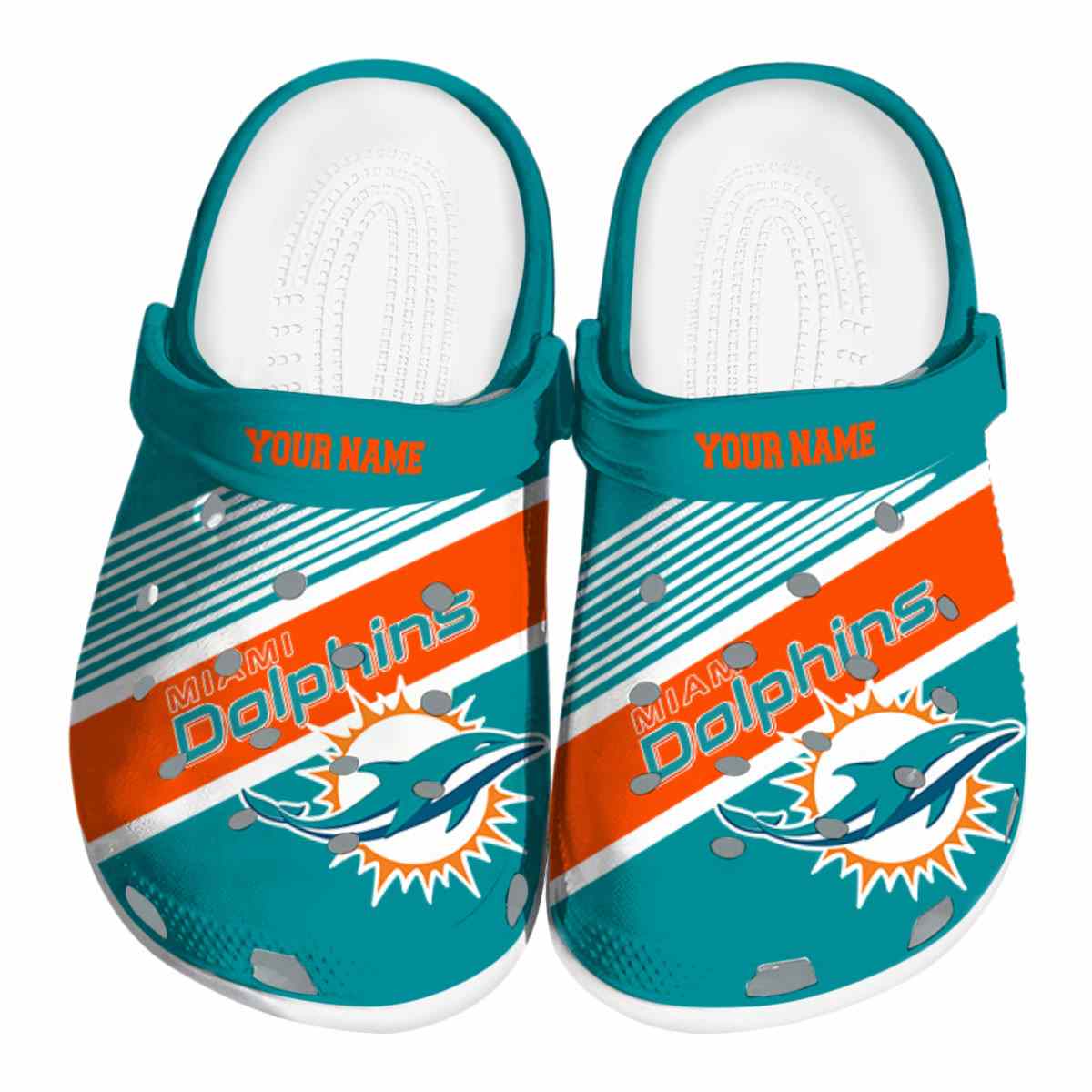 Miami Dolphins NFL Sport Crocs Crocband Clogs Shoes Comfortable For Men Women and Kids