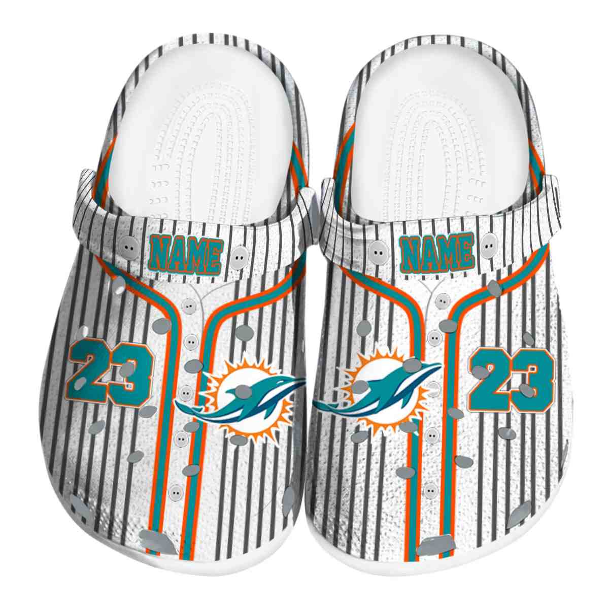 Miami Dolphins NFL Sport Crocs Crocband Clogs Shoes Comfortable For Men Women and Kids