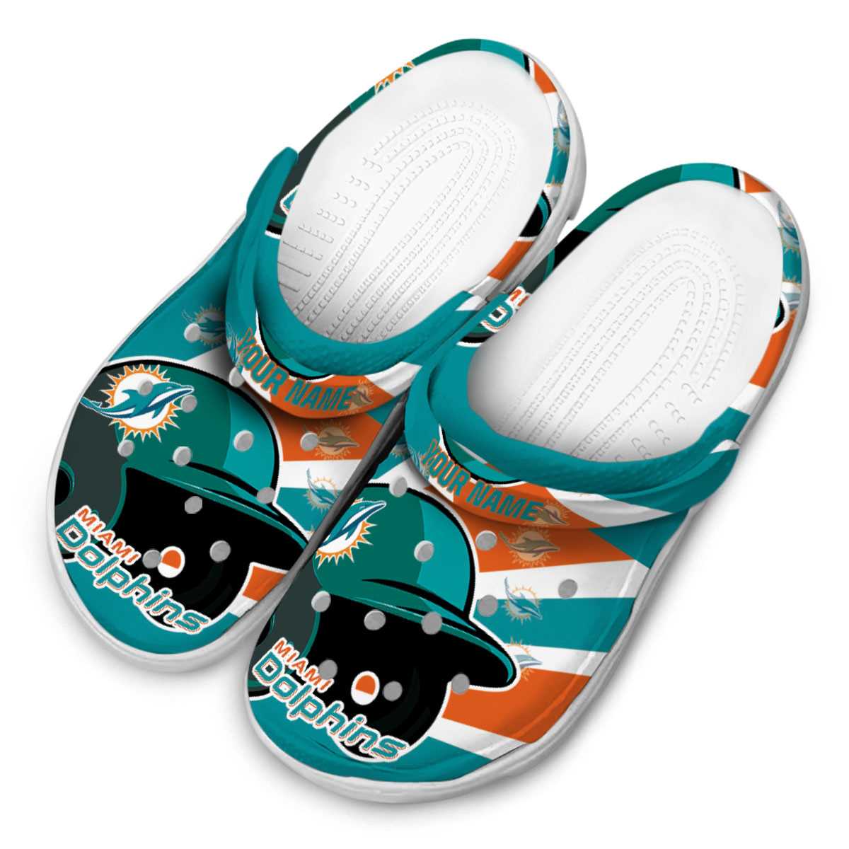 Miami Dolphins NFL Sport Crocs Crocband Clogs Shoes Comfortable For Men Women and Kids - Image 4
