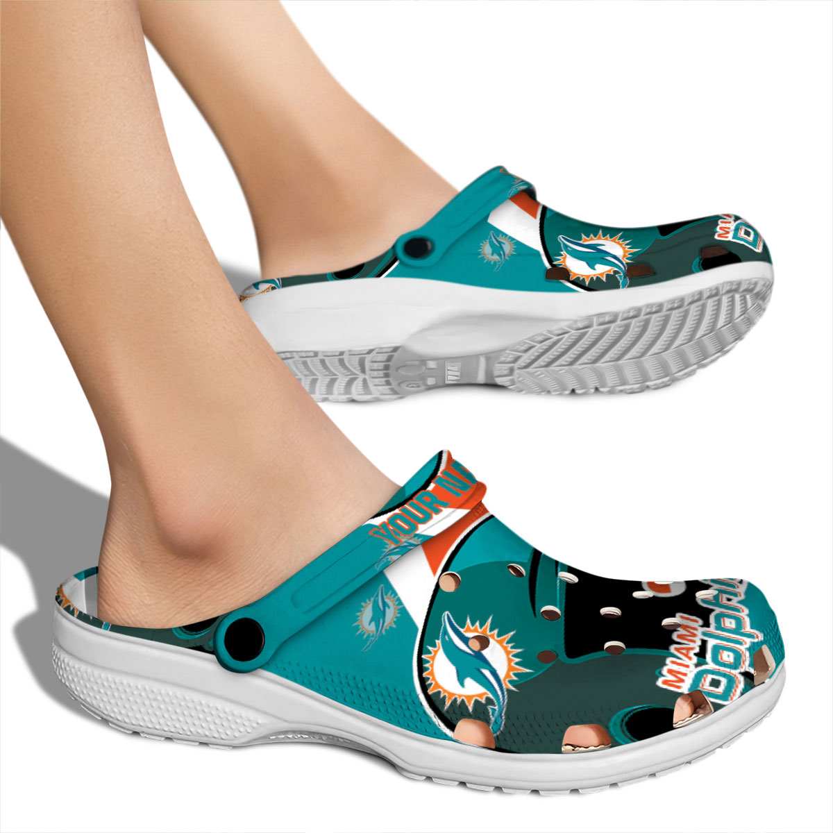 Miami Dolphins NFL Sport Crocs Crocband Clogs Shoes Comfortable For Men Women and Kids - Image 2