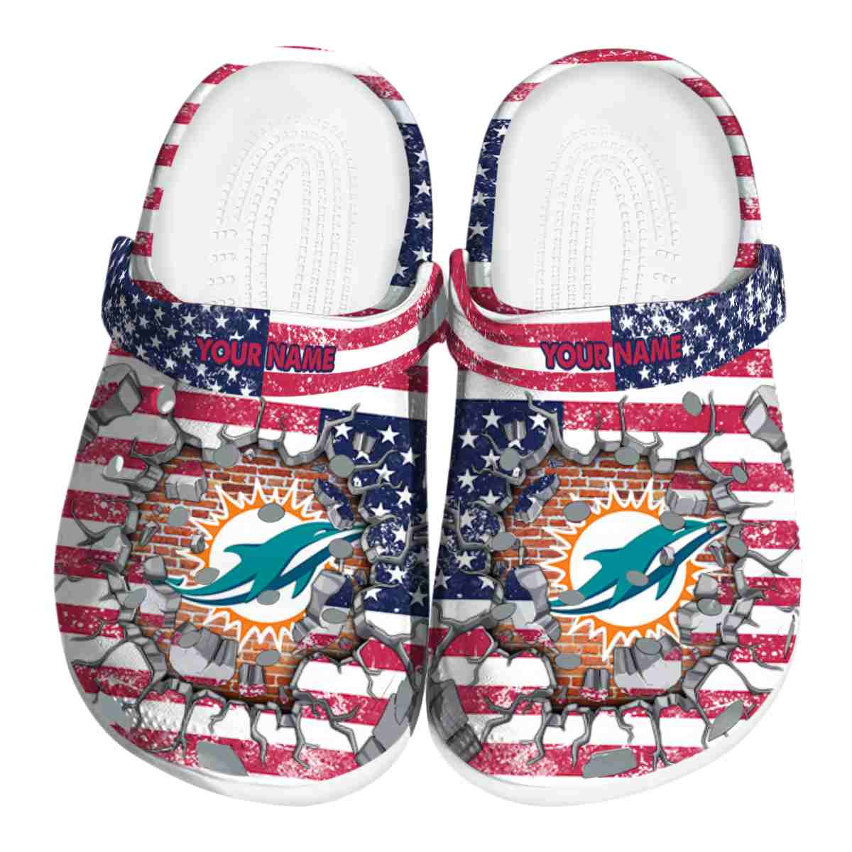 Miami Dolphins NFL Sport Crocs Crocband Clogs Shoes Comfortable For Men Women and Kids