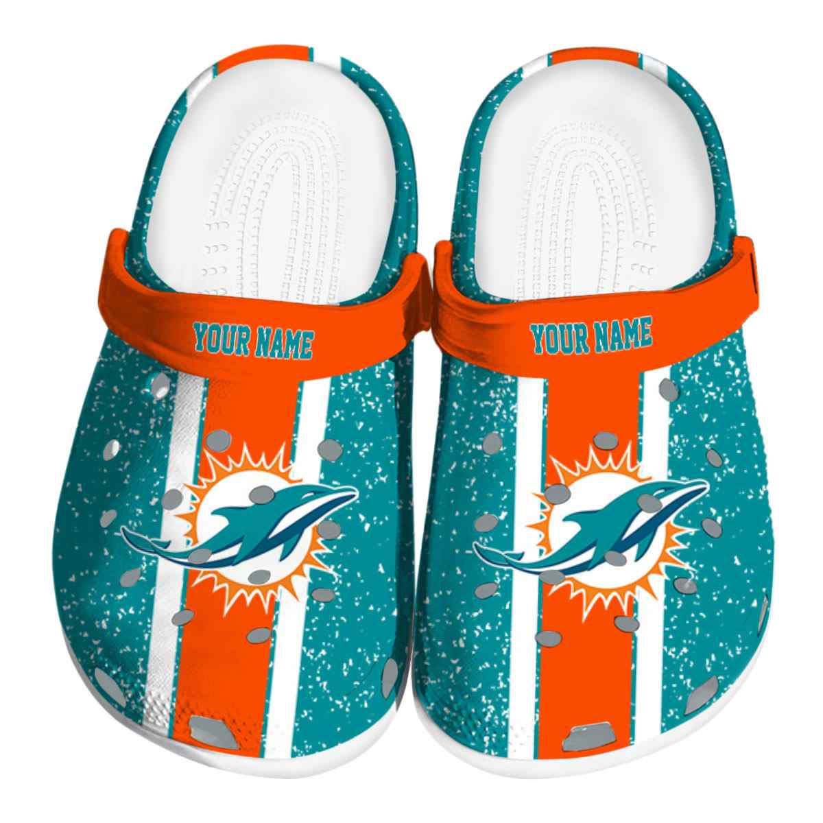 Miami Dolphins NFL Sport Crocs Crocband Clogs Shoes Comfortable For Men Women and Kids