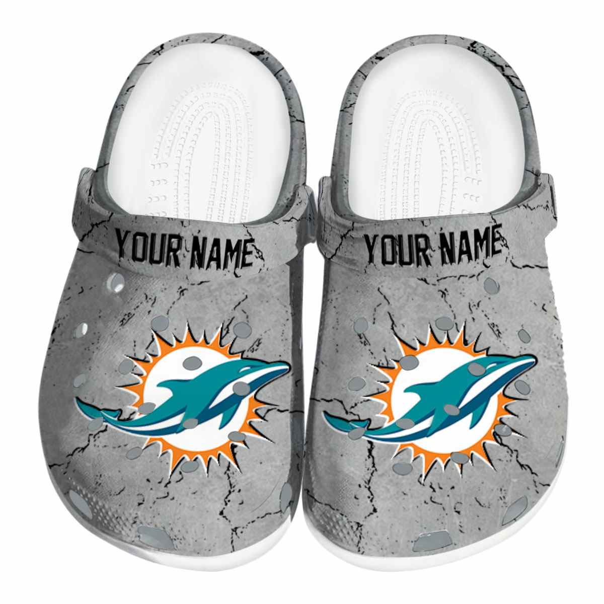 Miami Dolphins NFL Sport Crocs Crocband Clogs Shoes Comfortable For Men Women and Kids