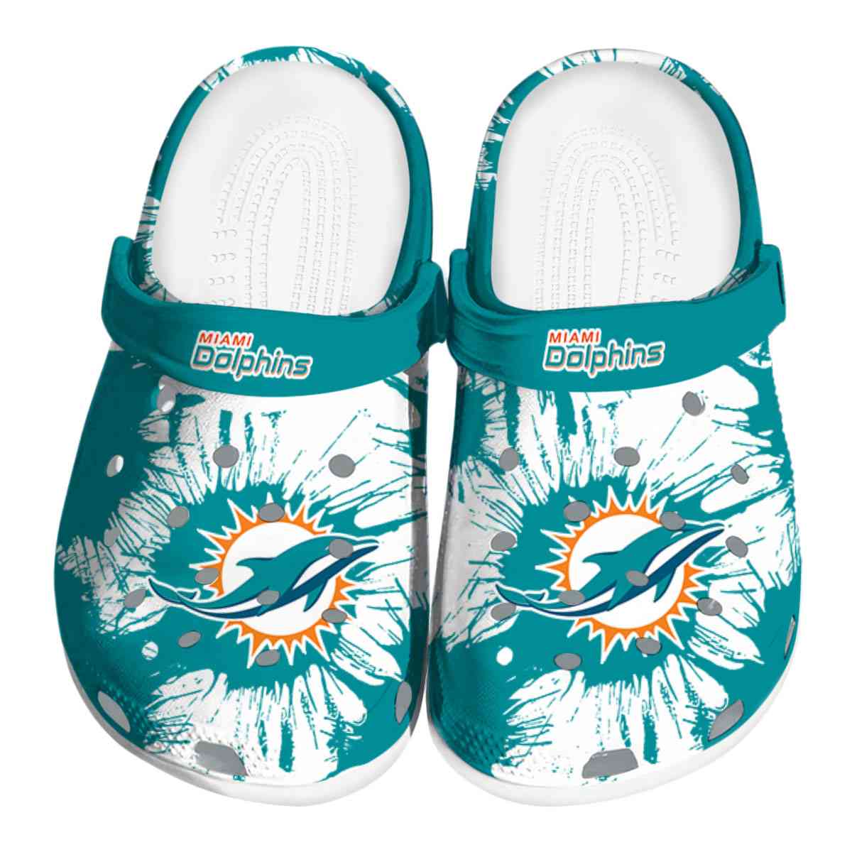 Miami Dolphins NFL Sport Crocs Crocband Clogs Shoes Comfortable For Men Women and Kids