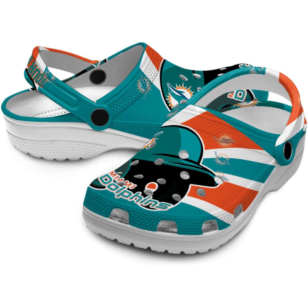 Miami Dolphins NFL Sport Crocs Crocband Clogs Shoes Comfortable For Men Women and Kids - Image 3