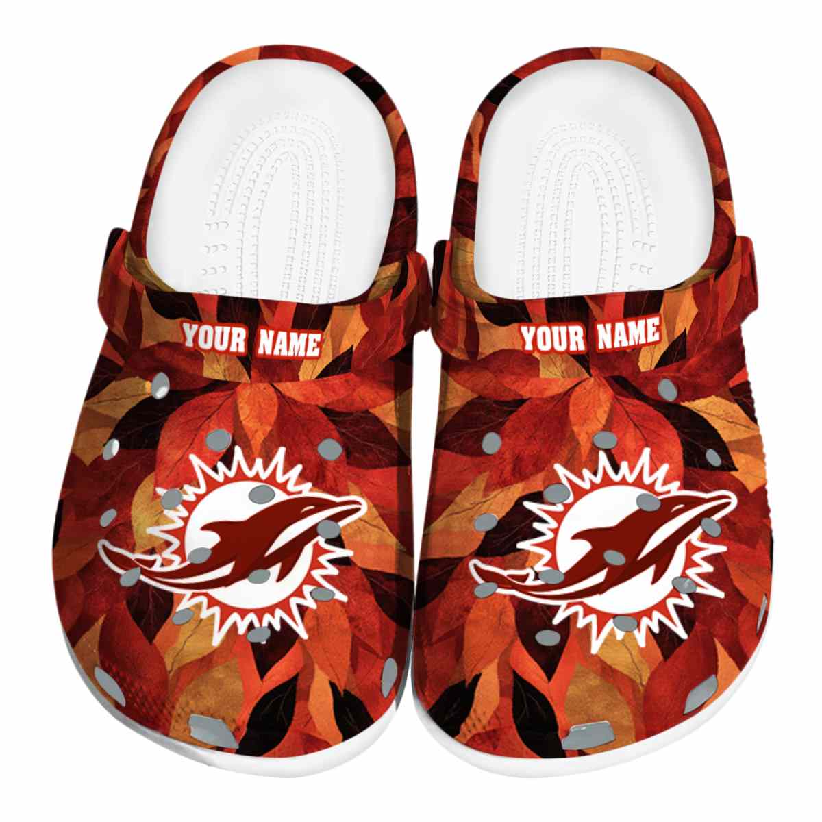 Miami Dolphins NFL Sport Crocs Crocband Clogs Shoes Comfortable For Men Women and Kids