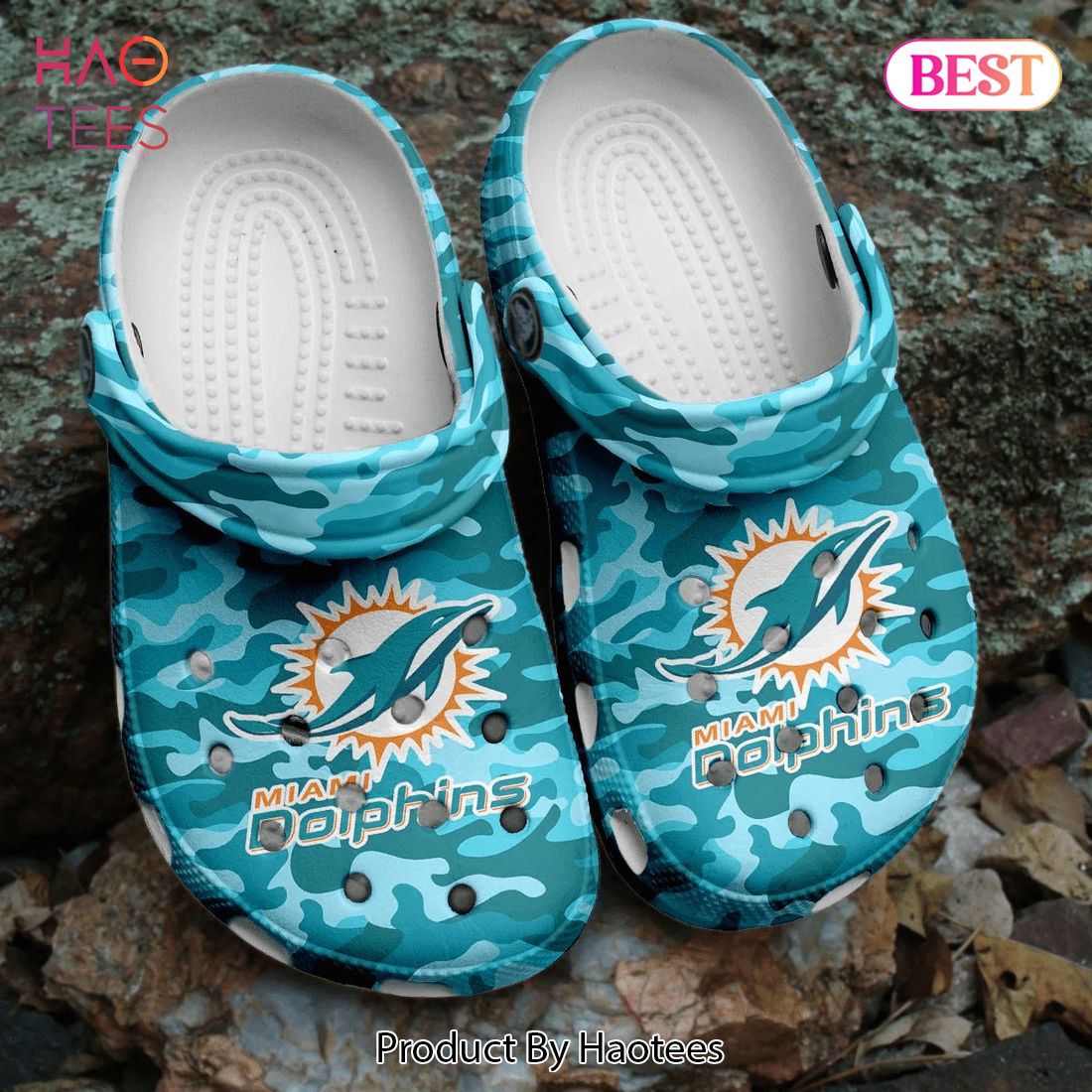 Miami Dolphins NFL Sport Crocs Crocband Clogs Shoes Comfortable For Men Women and Kids