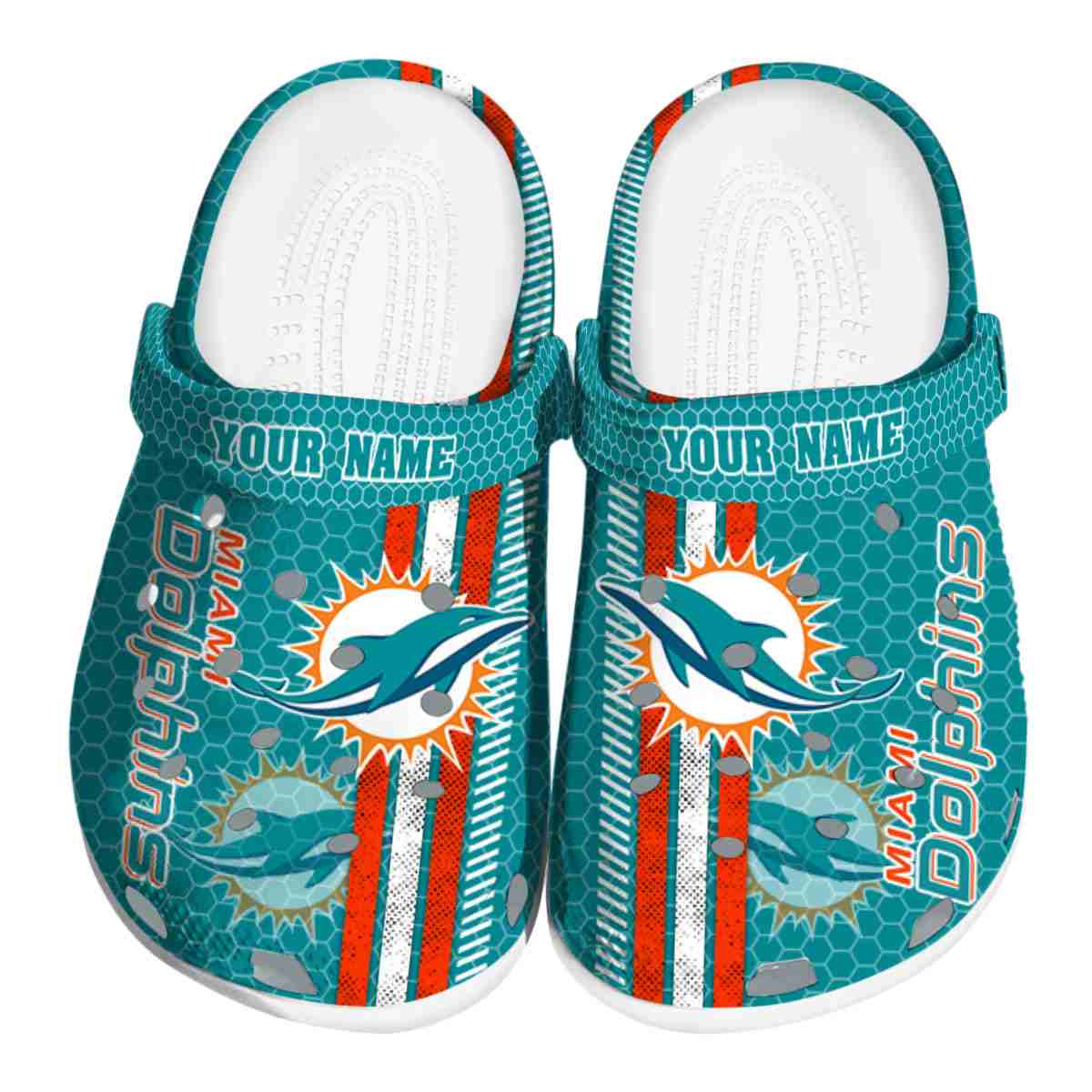 Miami Dolphins NFL Sport Crocs Crocband Clogs Shoes Comfortable For Men Women and Kids