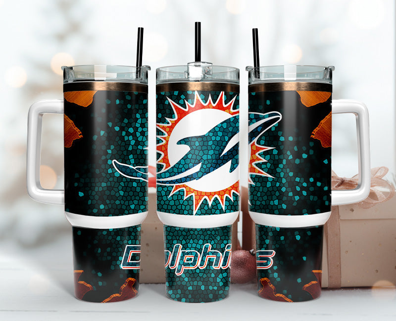 Miami Dolphins NFL Stained Glass Effect Custom Stanley Cup 40 oz 30 oz Tumbler With HandleTVC2301141