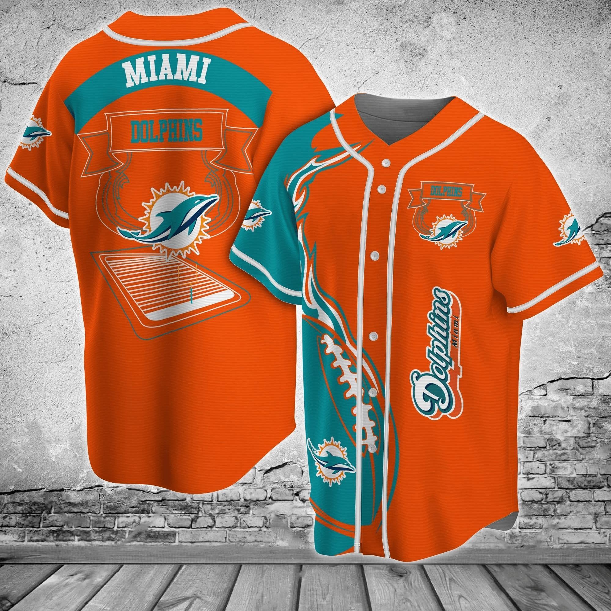 Miami Dolphins NLF Baseball Jersey Shirt