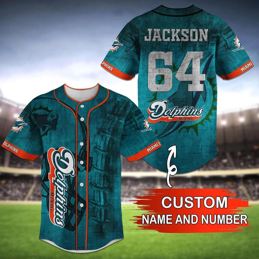 Miami Dolphins NLF Personalized Baseball Jersey Shirt
