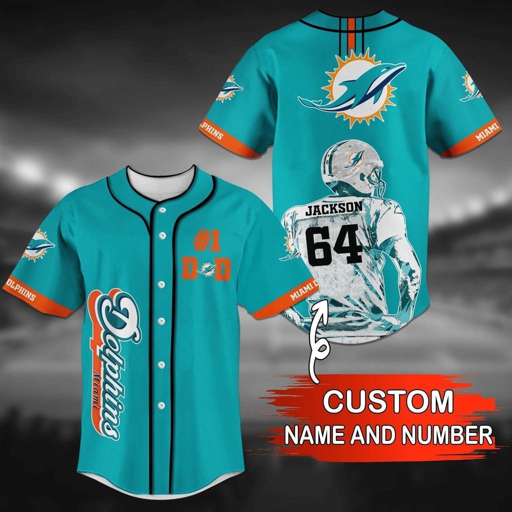 Miami Dolphins NLF Personalized Baseball Jersey Shirt