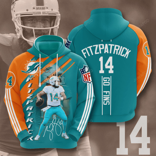 Miami Dolphins Ryan Fitzpatrick 3D All Over Print Hoodie, Zip Hoodie