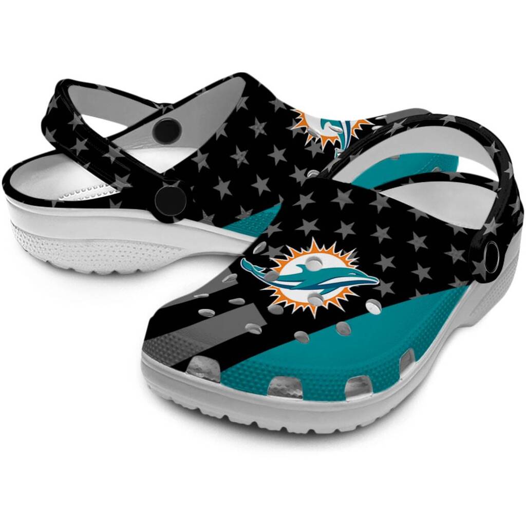 Miami Dolphins Stellar Stripes Theme ClogTVC1801137 - Image 3