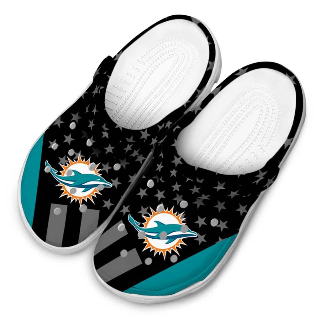 Miami Dolphins Stellar Stripes Theme ClogTVC1801137 - Image 4