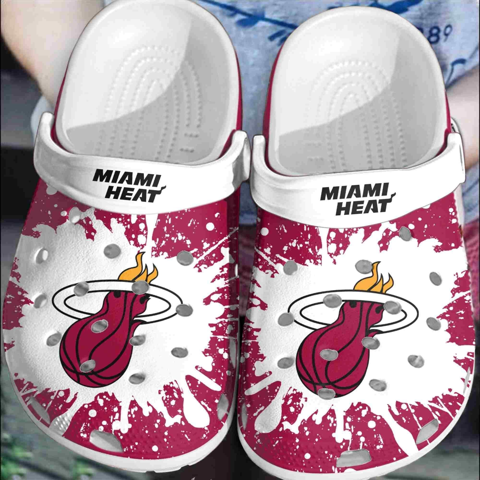 Miami Heat Basketball Club Crocband Clogs Shoes Comfortable For Men Women