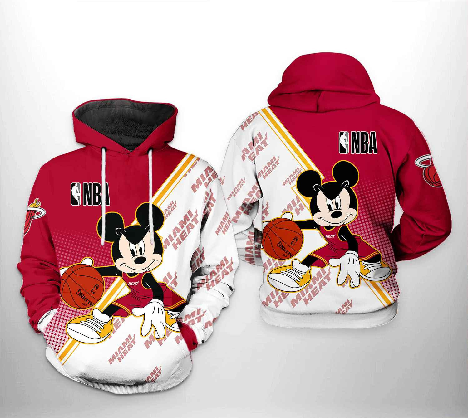 Miami Heat NBA Mickey 3D All Over Print Hoodie, Zip Hoodie