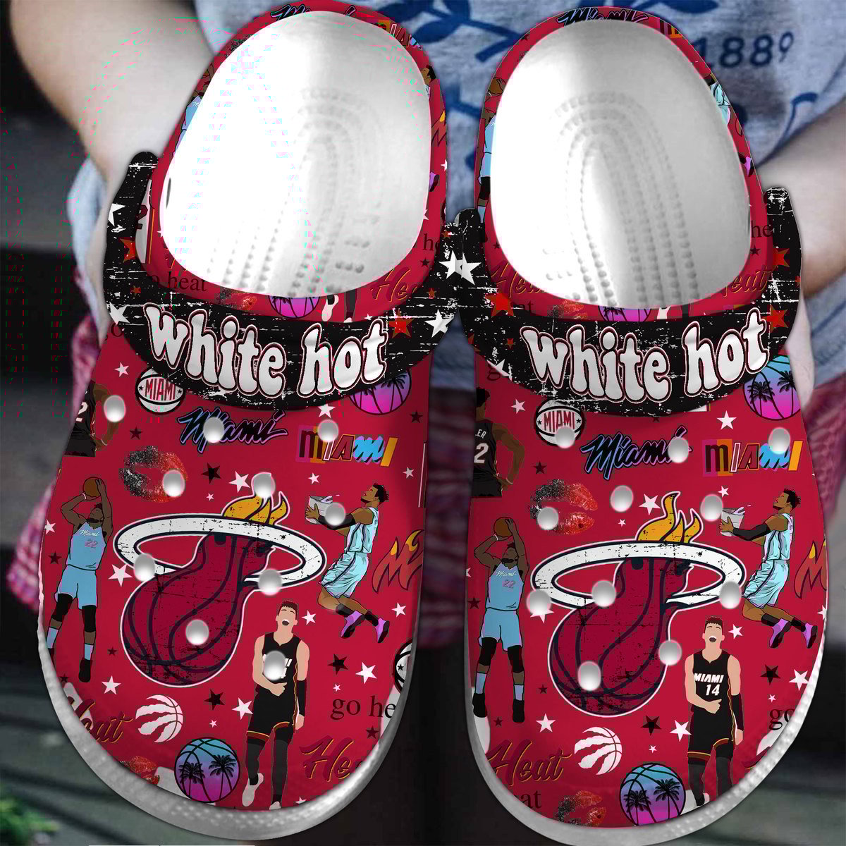 Miami Heat NBA Sport Crocs Crocband Clogs Shoes Comfortable For Men Women and Kids