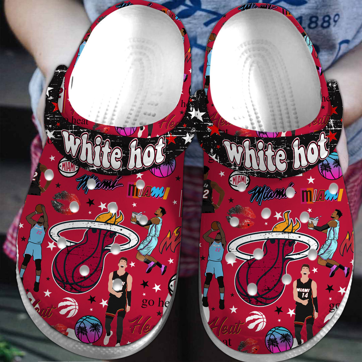 Miami Heat NBA Sport Crocs Crocband Clogs Shoes Comfortable For Men Women and Kids