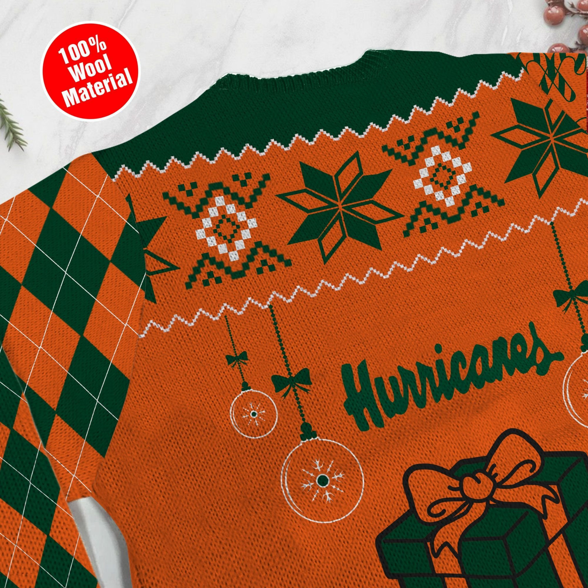 Miami Hurricanes Funny Ugly Christmas Sweater Adult 3D Funny Matching for family - Image 5