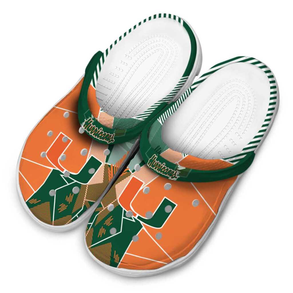 Miami Hurricanes Geometric Background ClogTVC180130 - Image 4