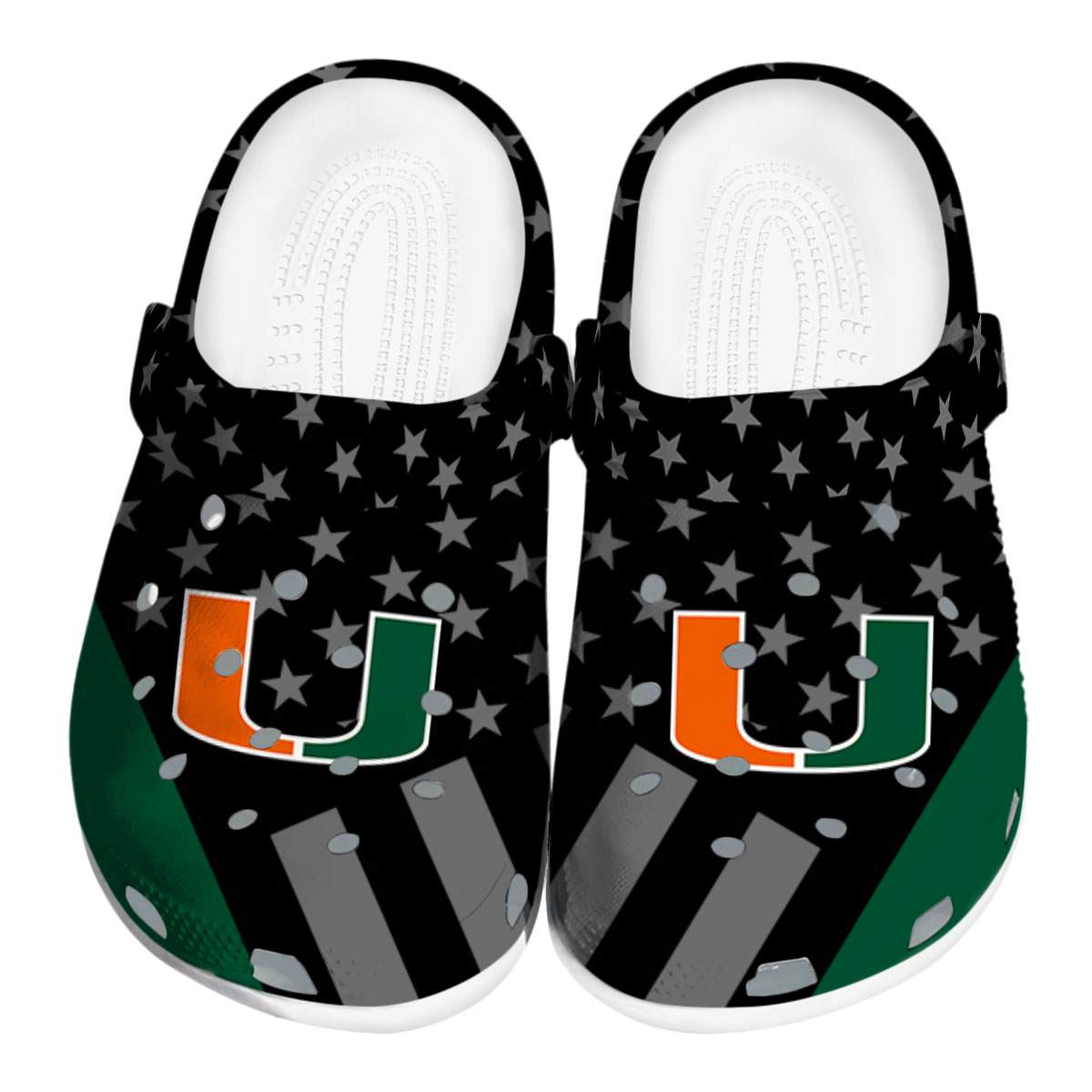 Miami Hurricanes NCAA Sport Crocs Crocband Clogs Shoes Comfortable For Men Women and Kids