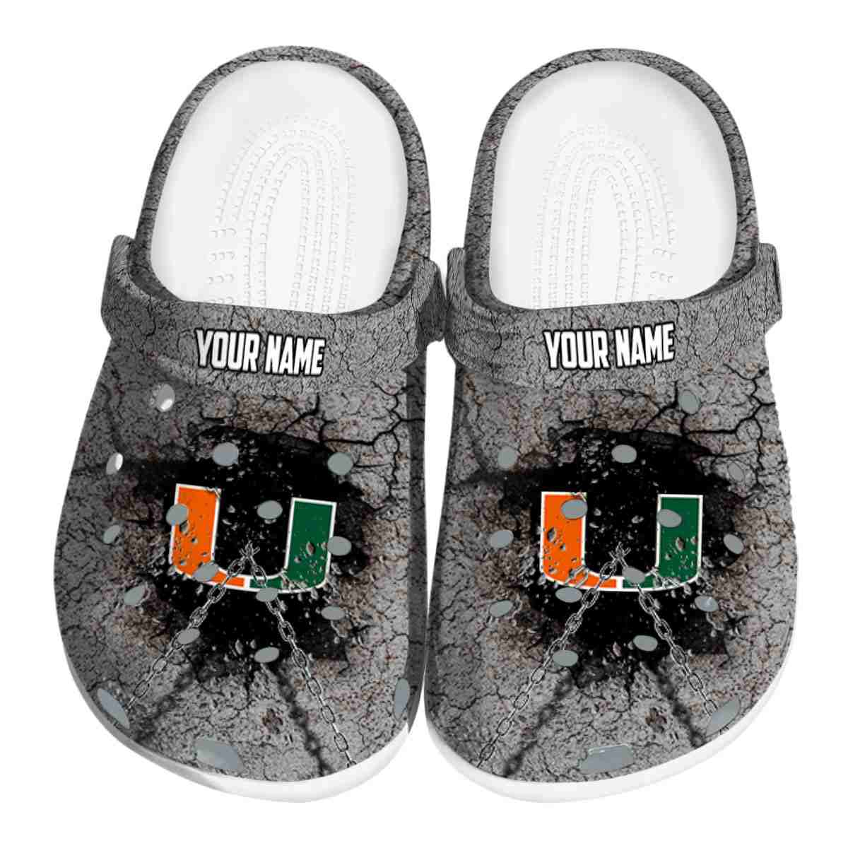 Miami Hurricanes NCAA Sport Crocs Crocband Clogs Shoes Comfortable For Men Women and Kids