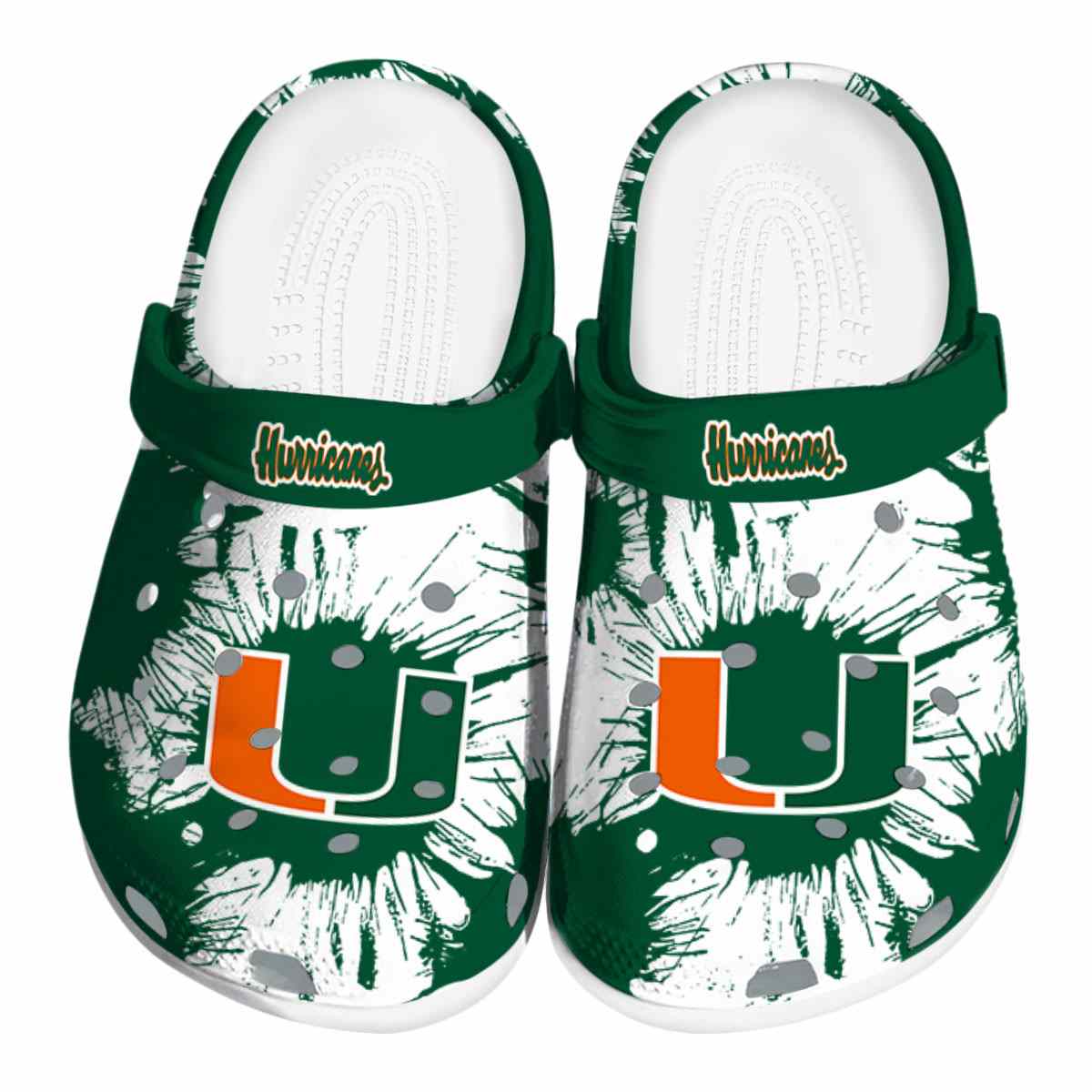 Miami Hurricanes NCAA Sport Crocs Crocband Clogs Shoes Comfortable For Men Women and Kids