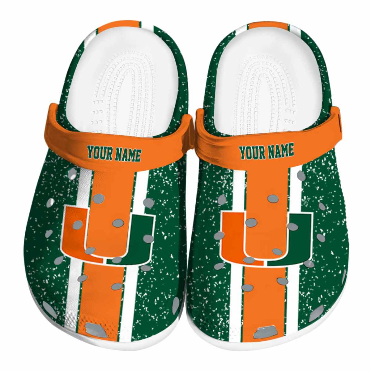 Miami Hurricanes NCAA Sport Crocs Crocband Clogs Shoes Comfortable For Men Women and Kids