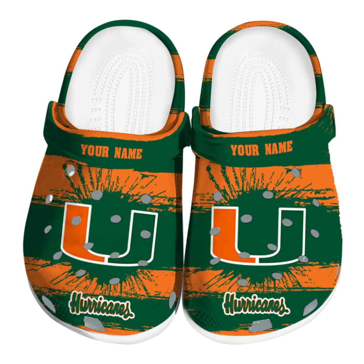 Miami Hurricanes NCAA Sport Crocs Crocband Clogs Shoes Comfortable For Men Women and Kids