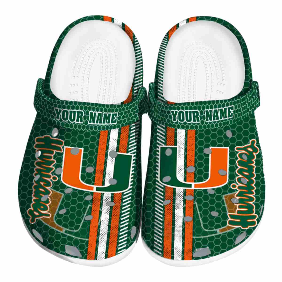 Miami Hurricanes NCAA Sport Crocs Crocband Clogs Shoes Comfortable For Men Women and Kids