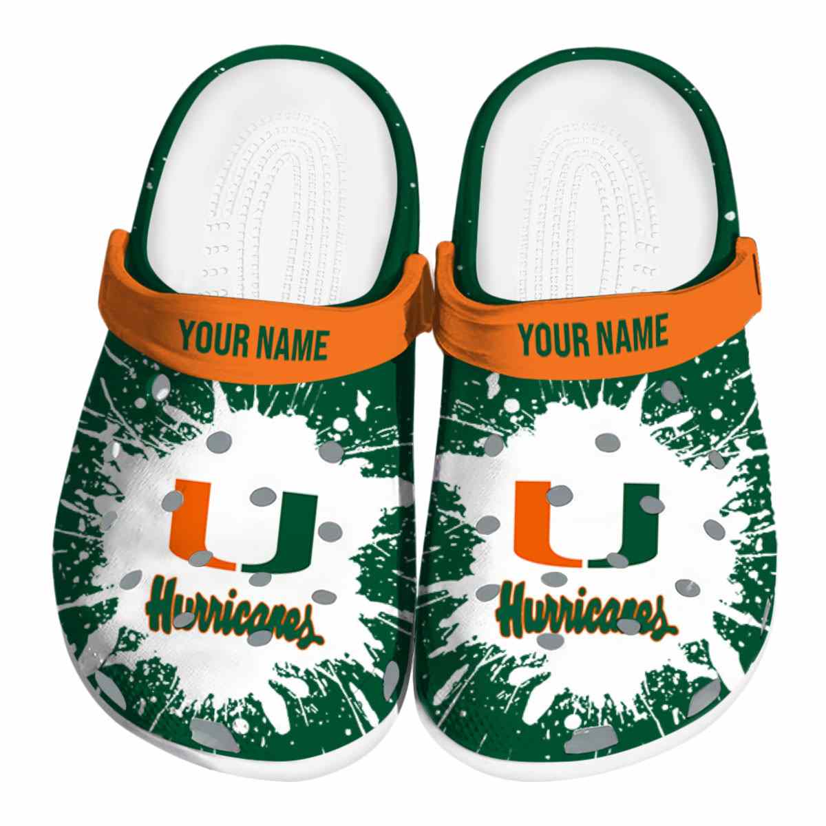 Miami Hurricanes NCAA Sport Crocs Crocband Clogs Shoes Comfortable For Men Women and Kids