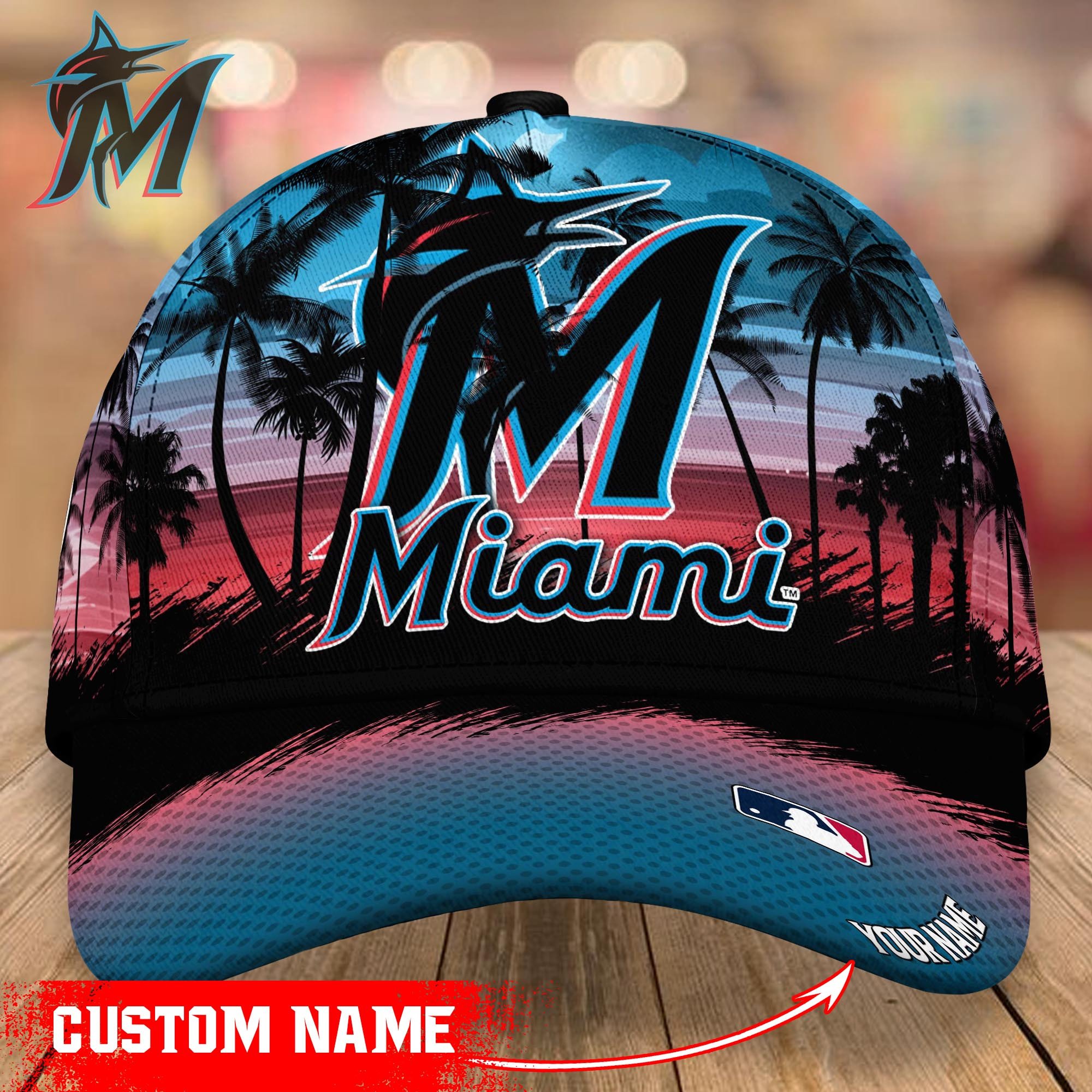 Miami Marlins Custom Name Classic, Baseball Caps Trucker Hats Custom Hats Gifts For Men & Women