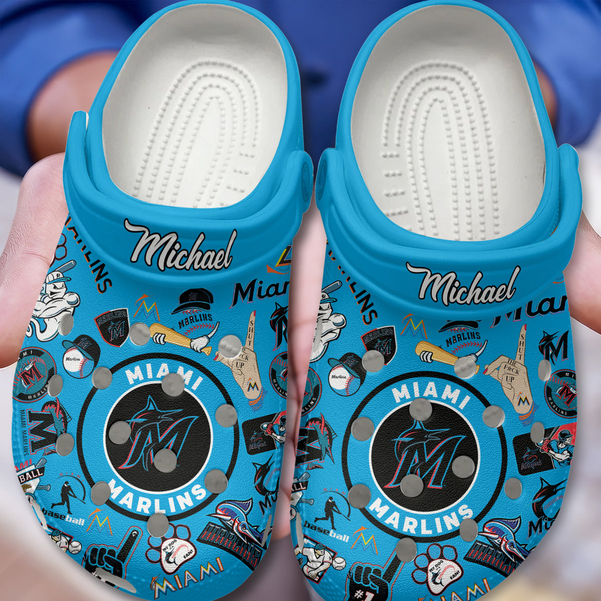 Miami Marlins MLB Sport Crocs Crocband Clogs Shoes Comfortable For Men Women and Kids