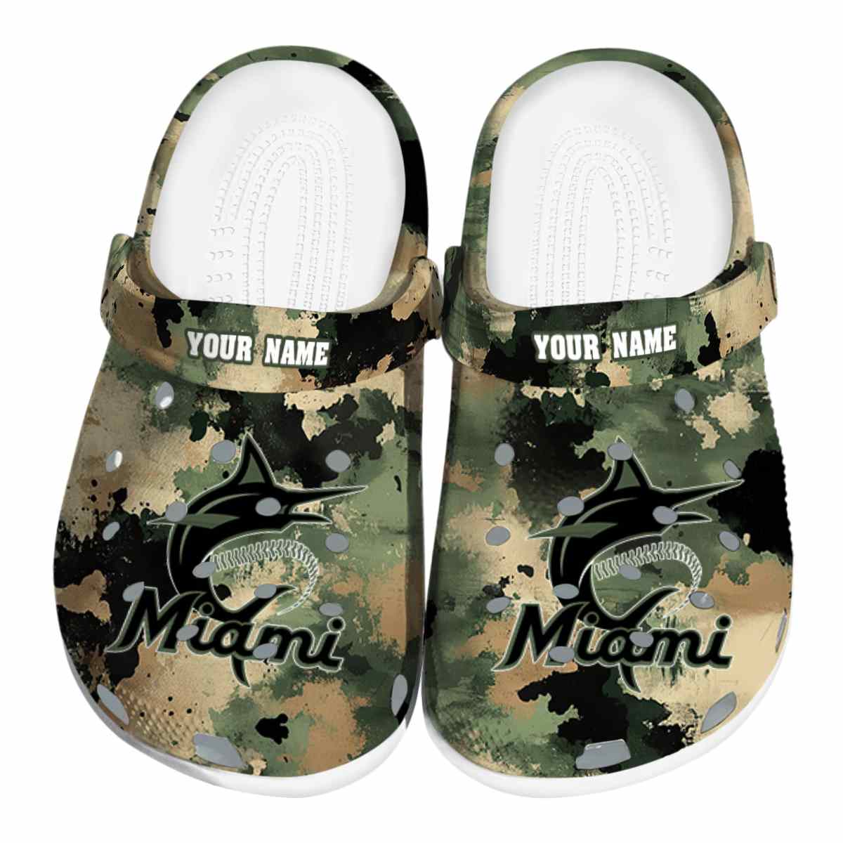 Miami Marlins MLB Sport Crocs Crocband Clogs Shoes Comfortable For Men Women and Kids