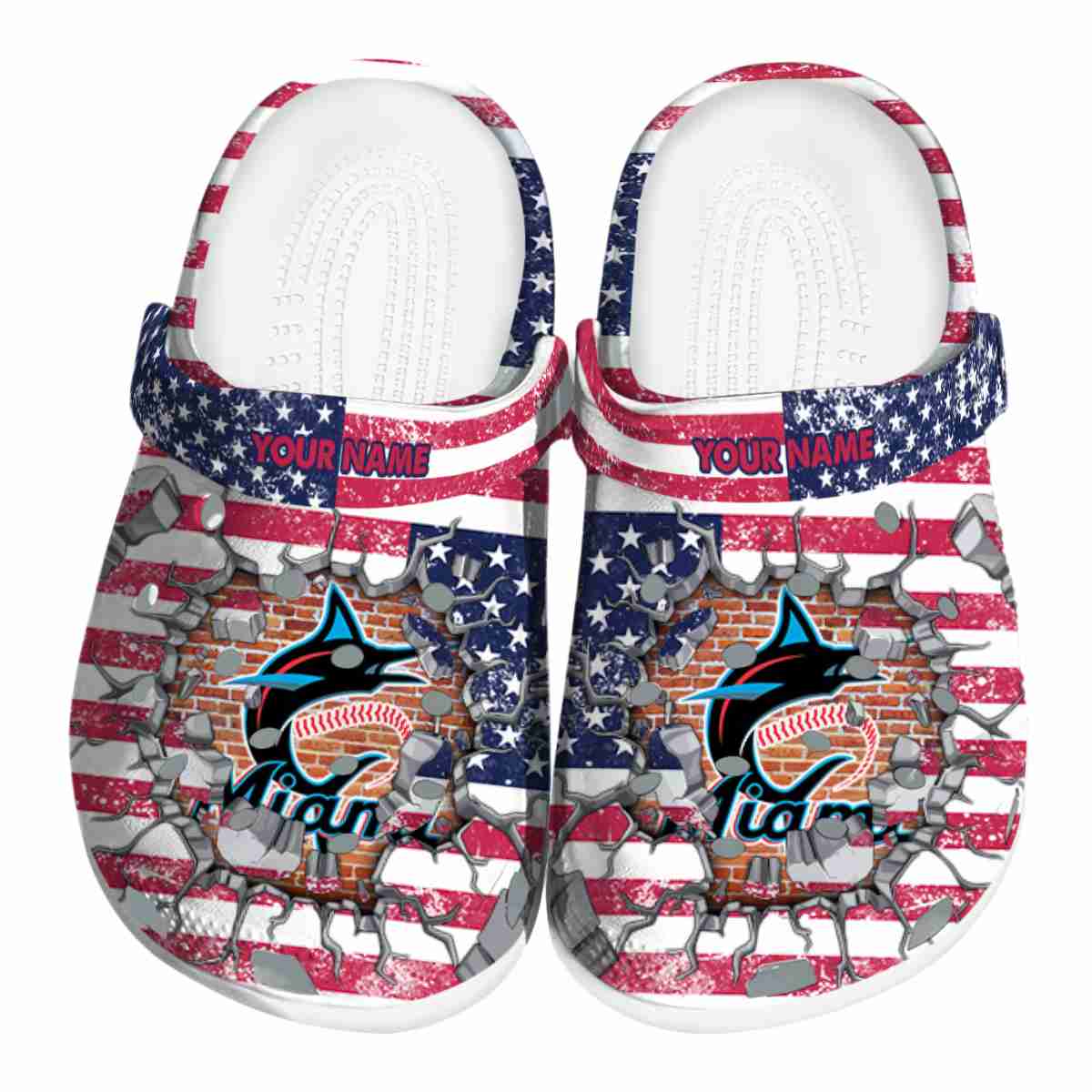 Miami Marlins MLB Sport Crocs Crocband Clogs Shoes Comfortable For Men Women and Kids