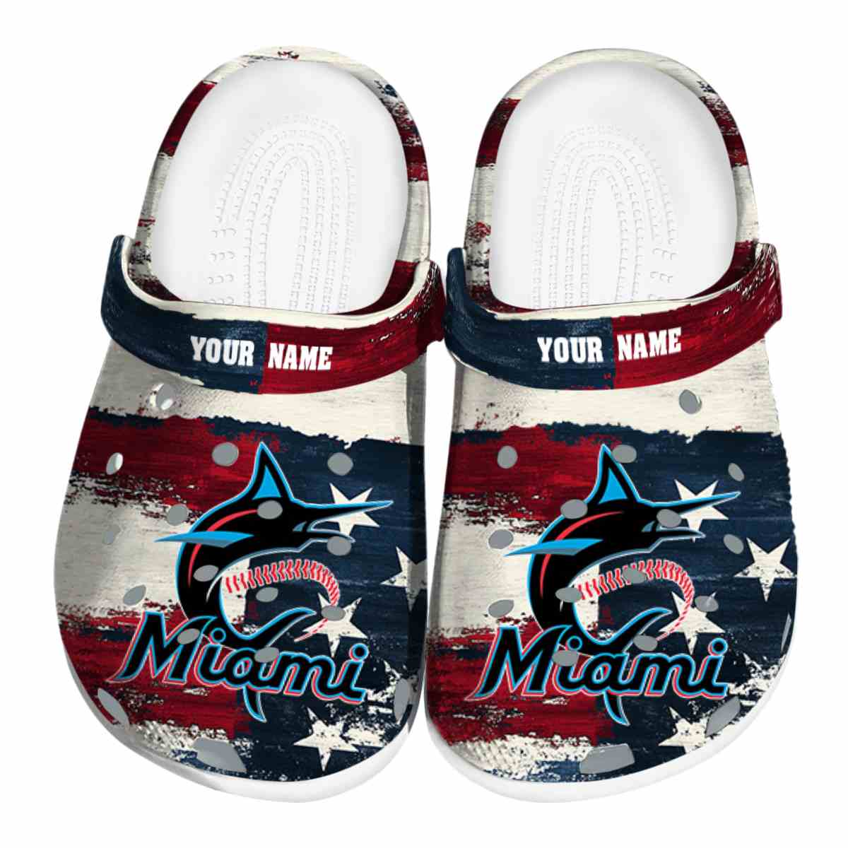Miami Marlins MLB Sport Crocs Crocband Clogs Shoes Comfortable For Men Women and Kids