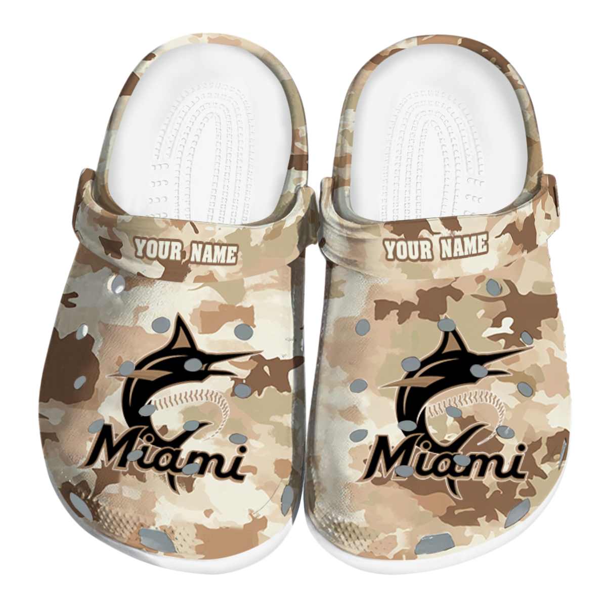Miami Marlins MLB Sport Crocs Crocband Clogs Shoes Comfortable For Men Women and Kids