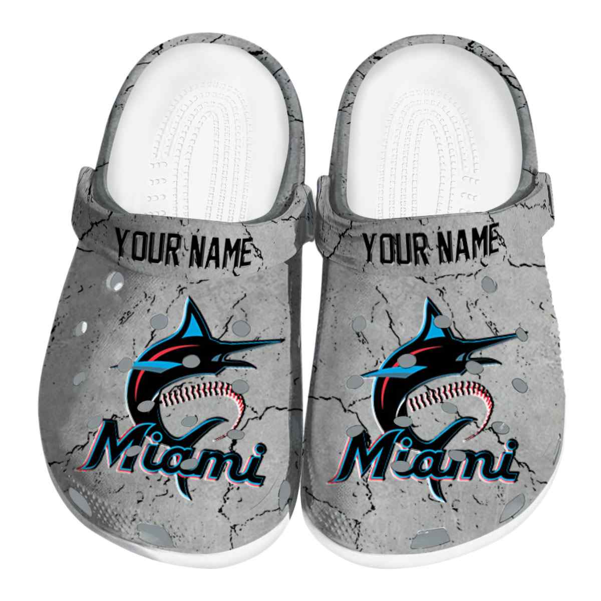 Miami Marlins MLB Sport Crocs Crocband Clogs Shoes Comfortable For Men Women and Kids