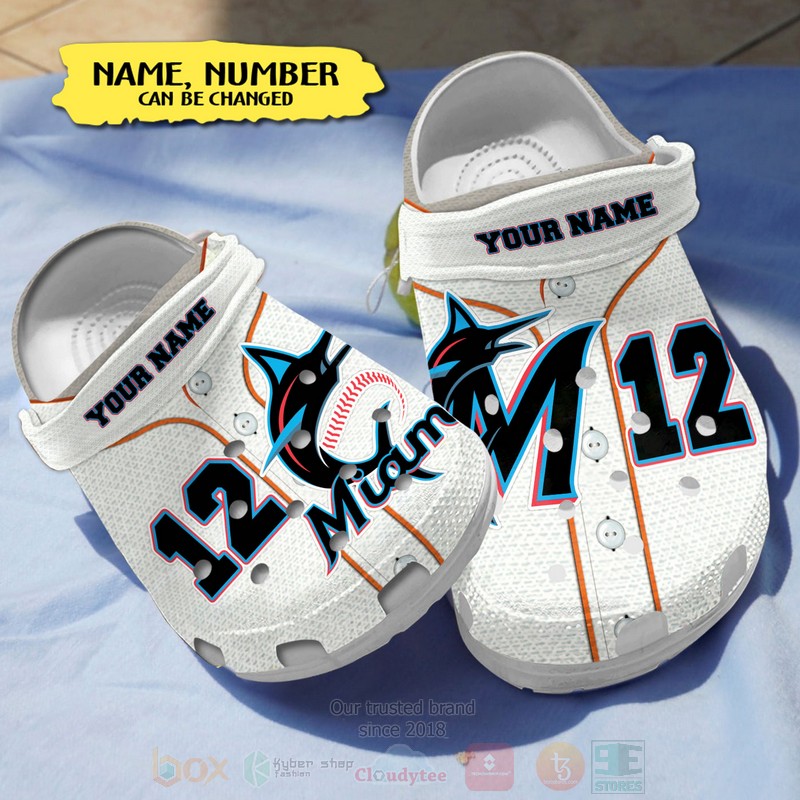 Miami Marlins MLB Sport Crocs Crocband Clogs Shoes Comfortable For Men Women and Kids