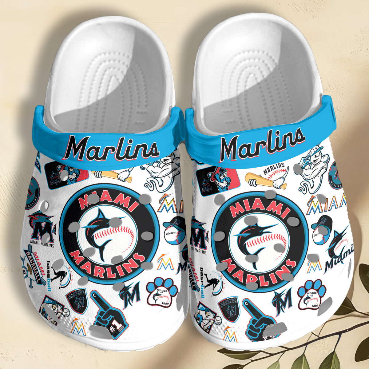 Miami Marlins MLB Sport Crocs Crocband Clogs Shoes Comfortable For Men Women and Kids